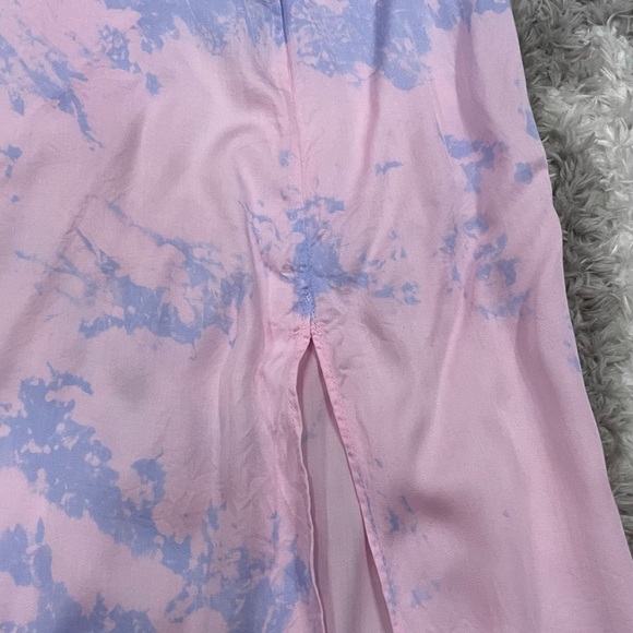 John Elliott Tie Dye Slip Skirt Pink and Blue - Picture 2 of 7
